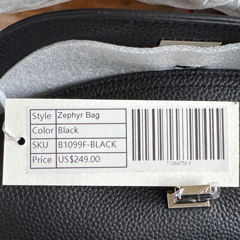 Black Pebbled Leather Top-Handle Crossbody - Picture 7 of 7